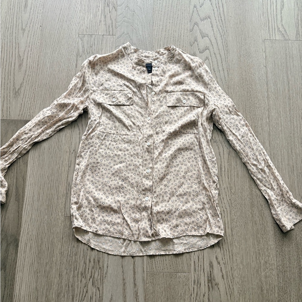 J. Crew Cream Silk Blouse